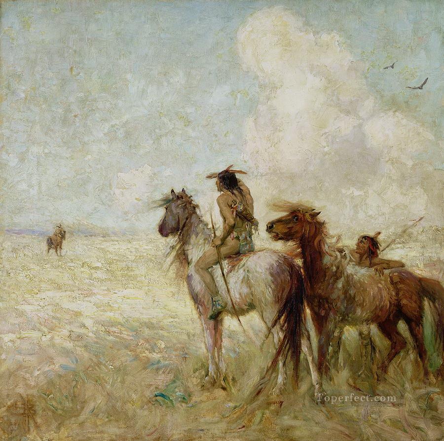 Los cazadores de bisontes nathaniel hughes john baird América occidental Pintura al óleo